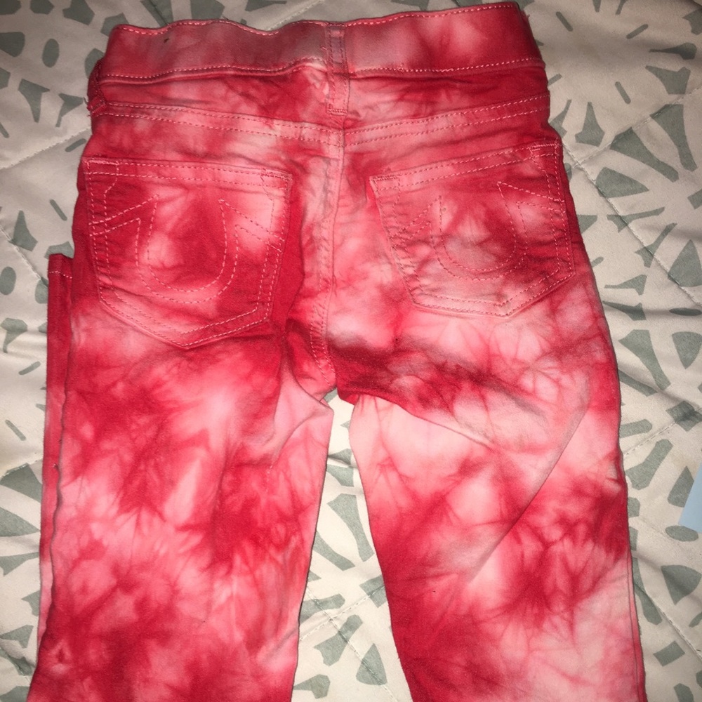 Red tie dye girls true religion Jeggings